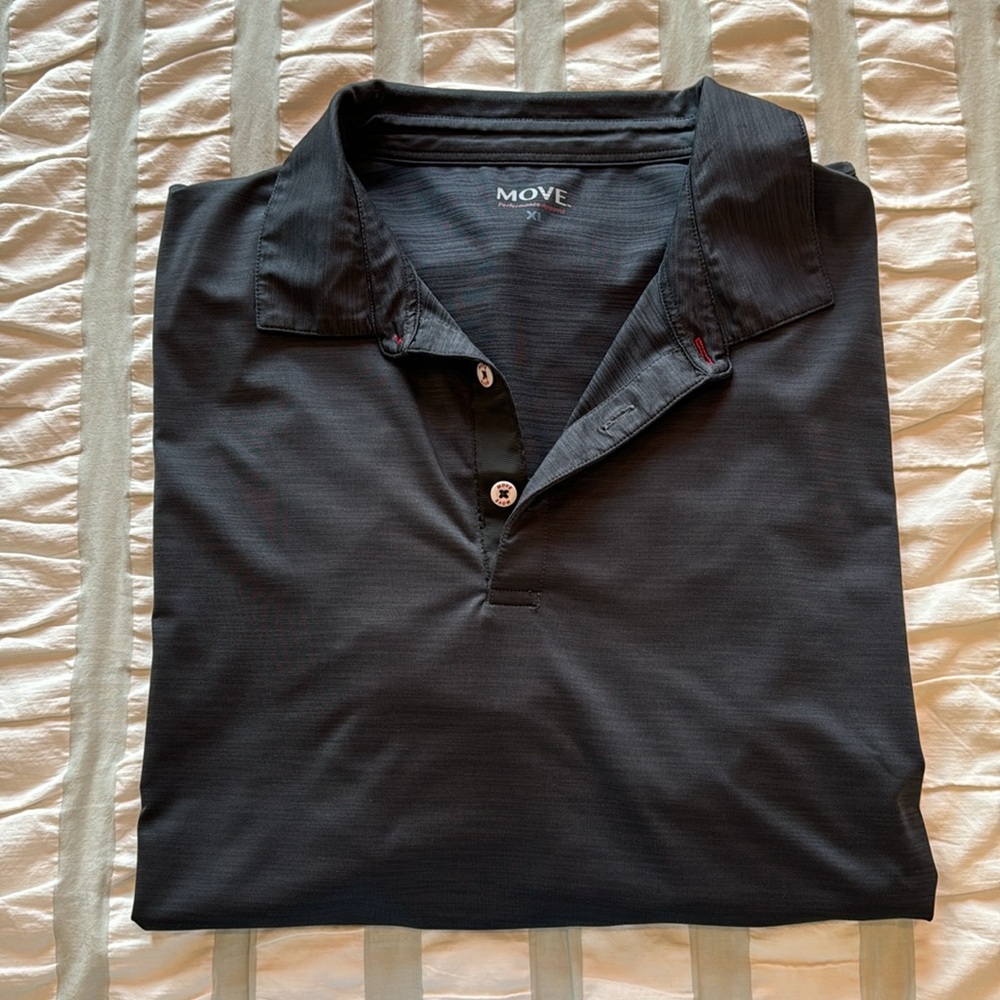 Move Performance Active Golf Summer Athleisure California Casual Charcoal Polo